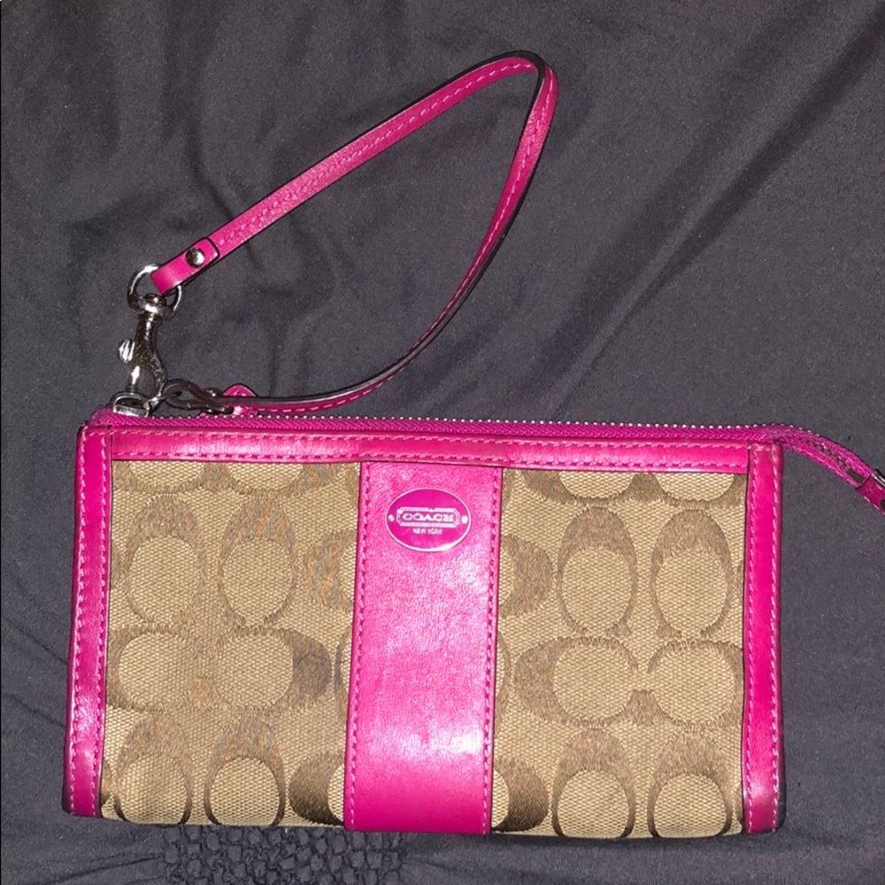 Pink Coach wristlet